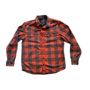 Men's Red and Black Plaid Shirt